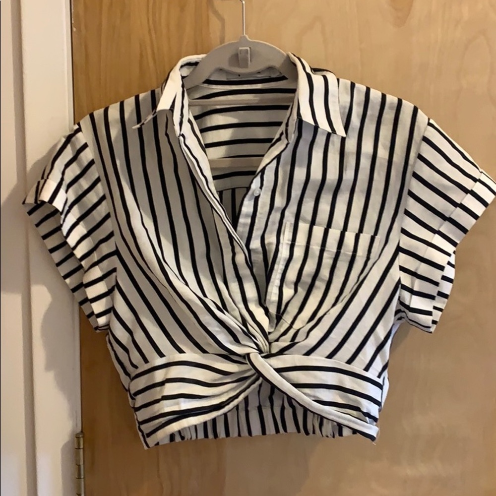 Alexander Wang Striped Crop Top